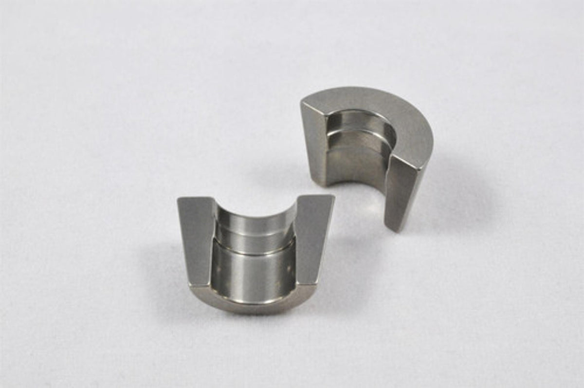 PAC Racing Recessed Steel Valve Locks - Standard 10 degree - Square Groove - 0.343 Stem Diameter - -0.050 Install Height - Set of 16 Pairs - PAC-LR8025-16