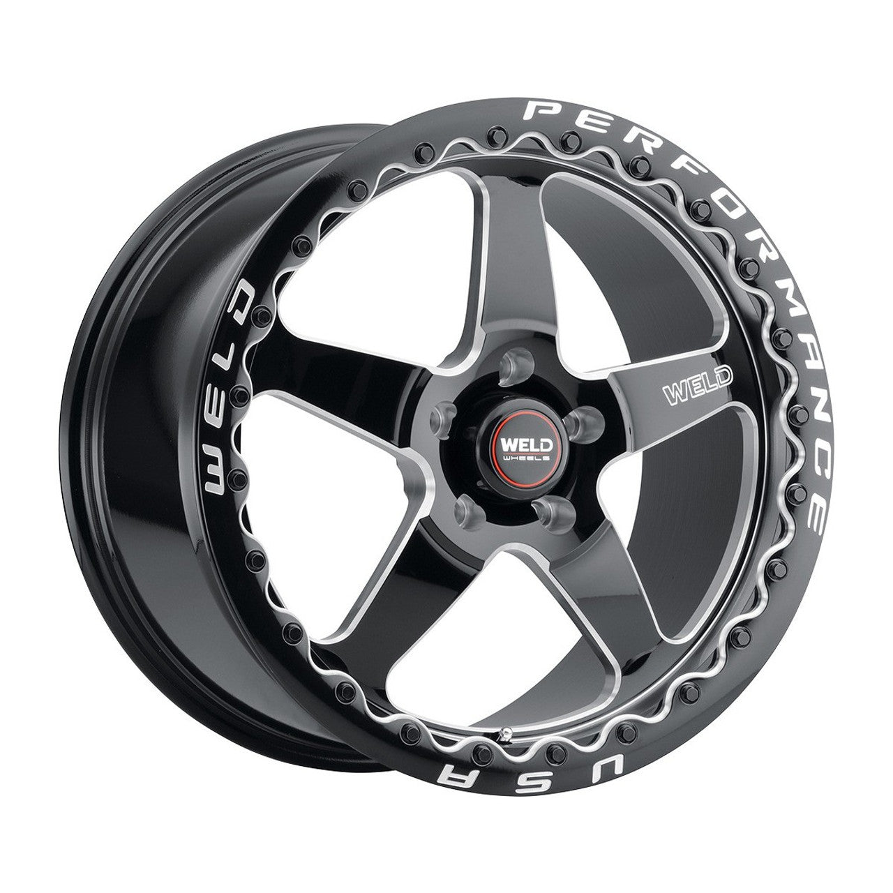 Weld Ventura Beadlock 17x10 5x114.3 ET25 BS 6.48 Gloss BLK MIL DIA 78.1 (1994 - 2004 Mustang / 350Z / 370Z / G35) S90470067P25