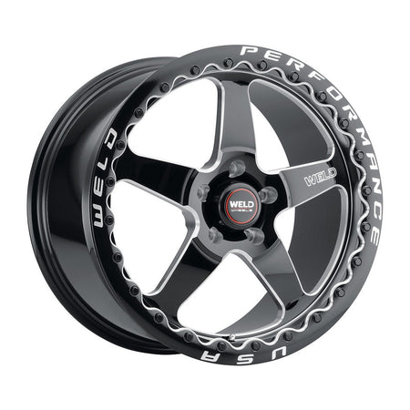 Weld Ventura Beadlock 17x10 5x114.3 ET25 BS 6.48 Gloss BLK MIL DIA 78.1 (1994 - 2004 Mustang / 350Z / 370Z / G35) S90470067P25