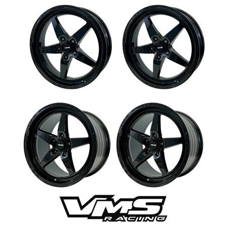 VMS Front & Rear Street Drag Wheel Set All Black Dark Series (10-23 Camaro/14-17 SS/08-14 CTSV)