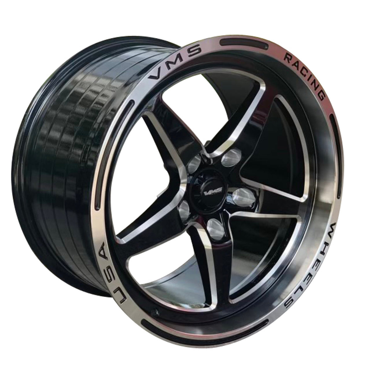 VMS Front & Rear Street Drag Wheel Set Polished Lip (10-20 Camaro/14-17 SS/08-14 CTSV)