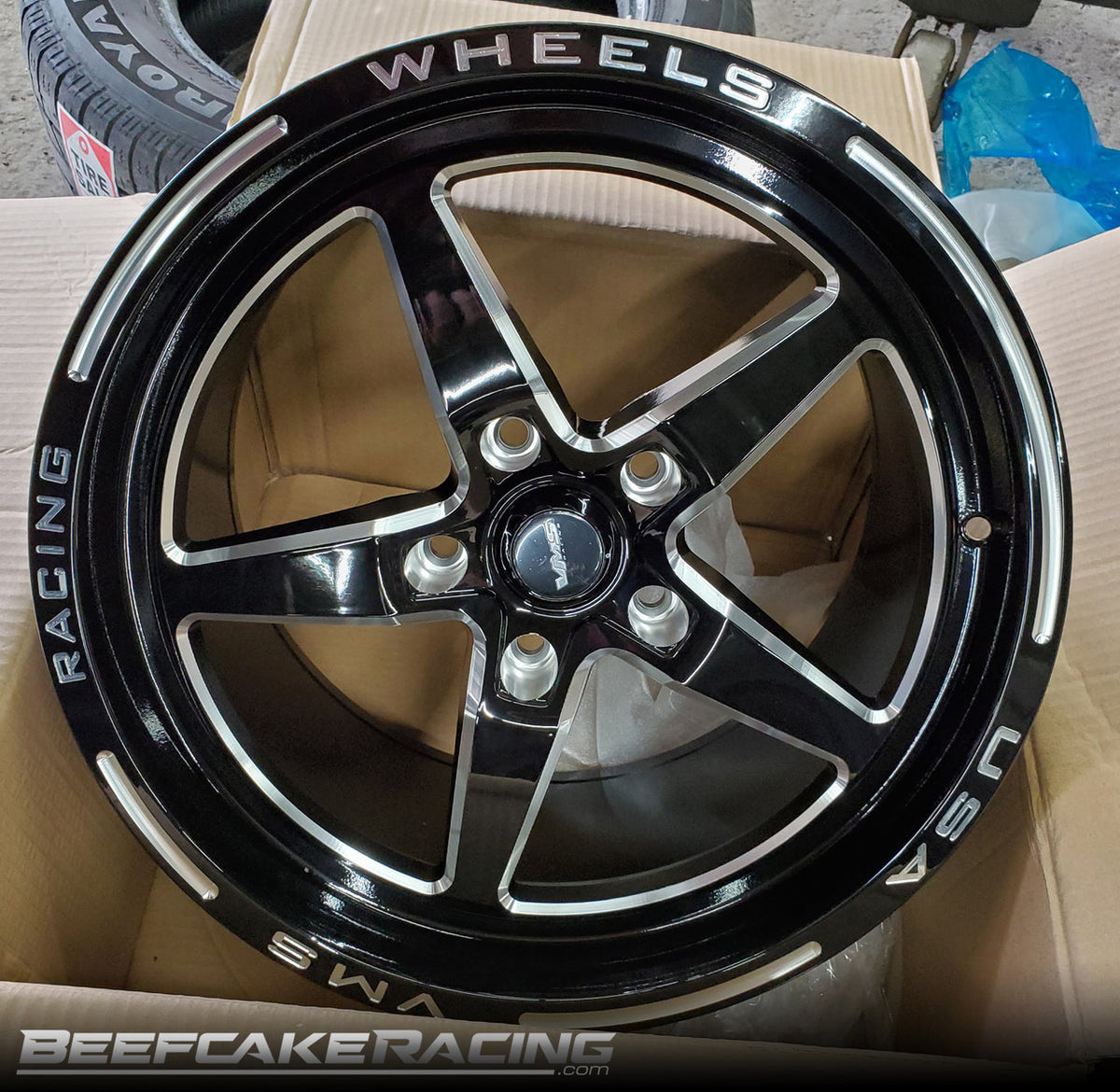 VMS 18X9.5 Front V-Star Drag Race Wheel 22 Offset 6" BS 5x120BP VWST047
