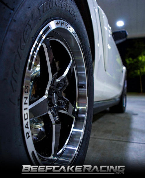 VMS Front & Rear Street Drag Wheel Set Polished Lip (05-20 Mustang / 2024 Mustang)