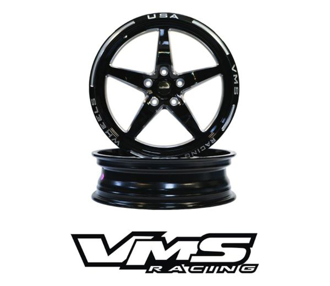 VMS 18X9.5 Front V-Star Drag Race Wheel 22 Offset 6" BS 5x120BP VWST047