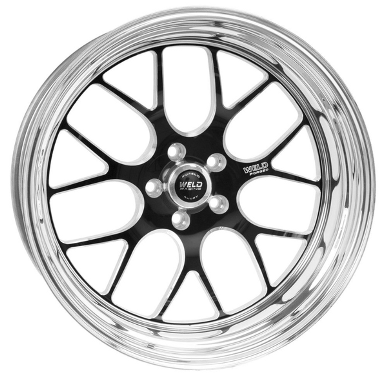 Weld 17x10 S77 Rear Wheel Black Center (2015-2023 Mustang / 2024 Mustang Non PP & Darkhorse) 77LB7100A80A
