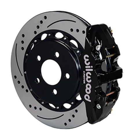 Wilwood AERO4 Big Brake Rear Brake Kit For OE Parking Brake 14.25" Drilled & Slotted (10-15 Camaro)140-11270-D