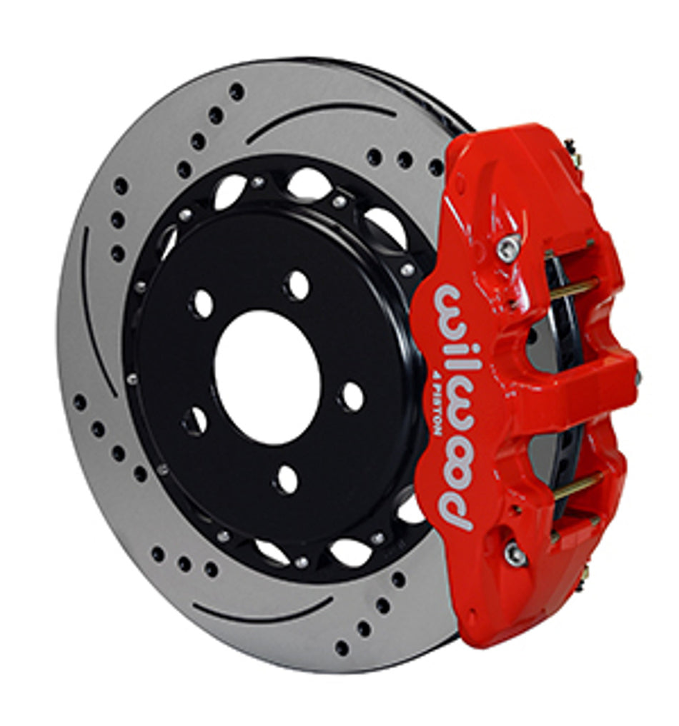 Wilwood AERO4 Big Brake Rear Brake Kit For OE Parking Brake 14.25" Drilled & Slotted (10-15 Camaro)140-11270-D
