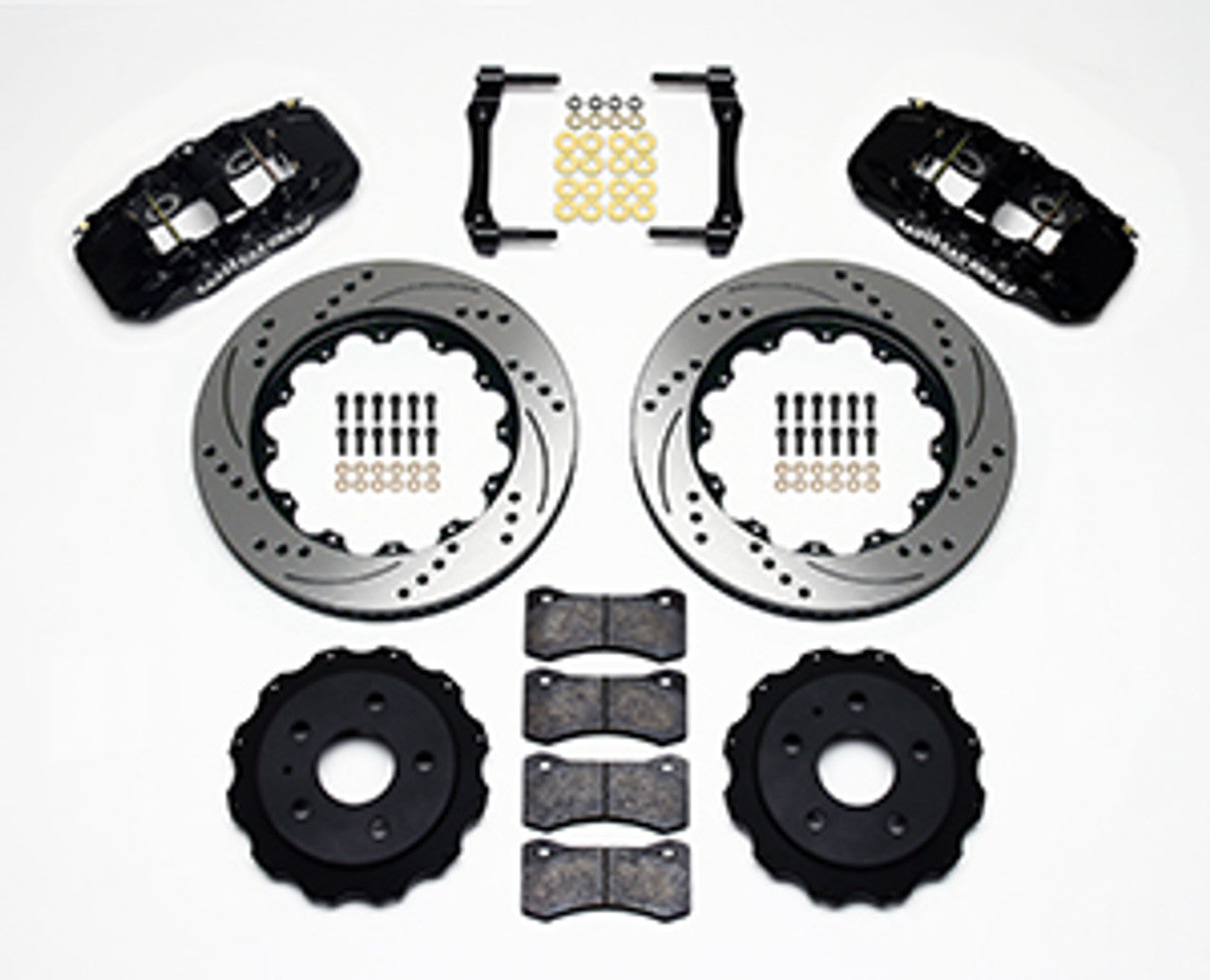 Wilwood AERO4 Big Brake Rear Brake Kit For OE Parking Brake 14.25" Drilled & Slotted (10-15 Camaro)140-11270-D