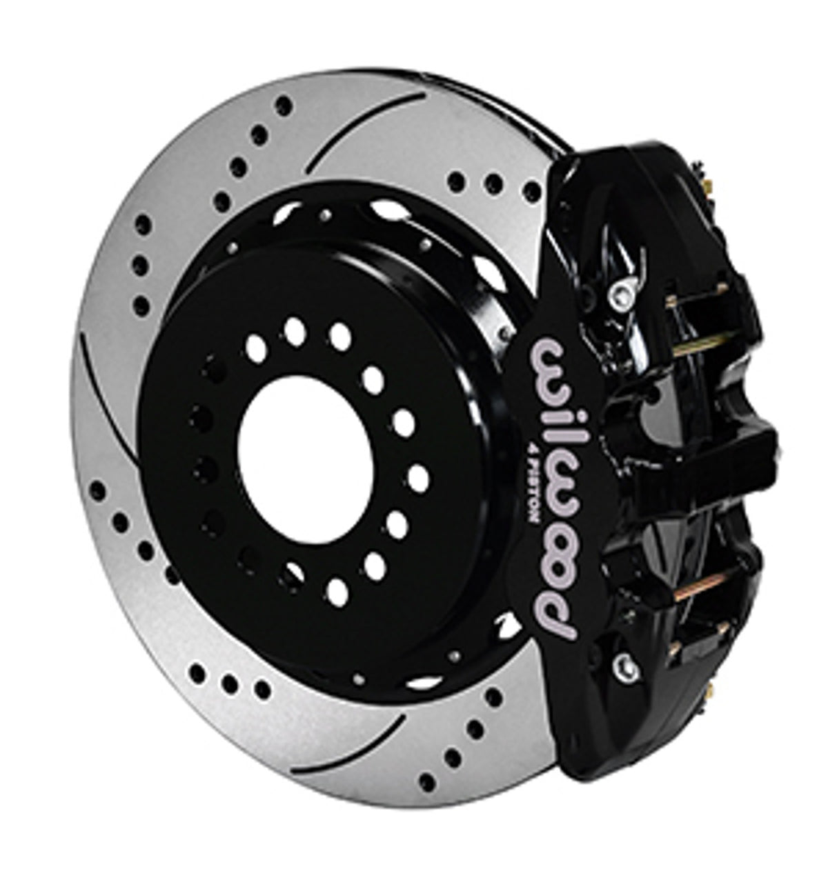 Wilwood AERO4 Big Brake Rear Parking Brake Kit 14" Drilled & Slotted (05-14 Mustang) 140-10950-D