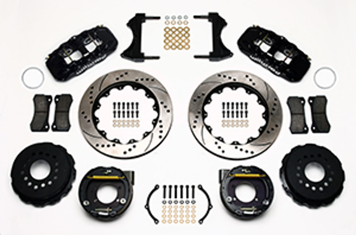 Wilwood AERO4 Big Brake Rear Parking Brake Kit 14" Drilled & Slotted (73-94 Mustang) 140-10952-D