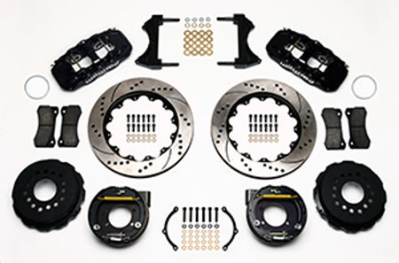 Wilwood AERO4 Big Brake Rear Parking Brake Kit 14" Drilled & Slotted (73-94 Mustang) 140-10952-D