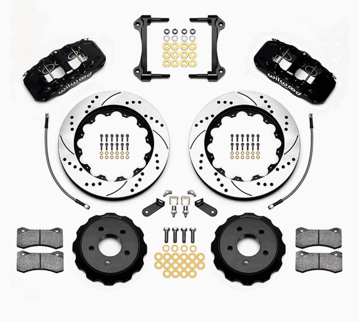 Wilwood Aero6 14" Big Brake Front Brake Kit Drilled & Slotted (2015 - 2023 Mustang) 140-13886-D