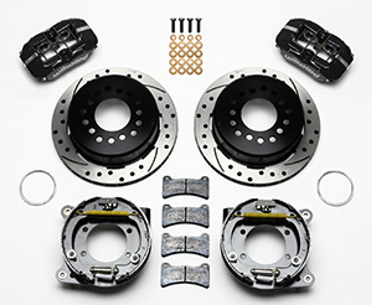 Wilwood Dynapro Low-Profile Rear Parking Brake Kit 11" Drilled & Slotted (73-94 Mustang) 140-11396-D