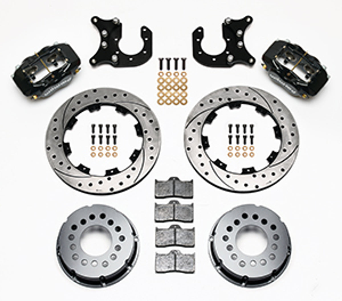 Wilwood Forged Dynalite Pro Series Rear Brake Kit 8.8 2.5 Offset Drilled & Slotted (73-94 Mustang) 140-3018-D