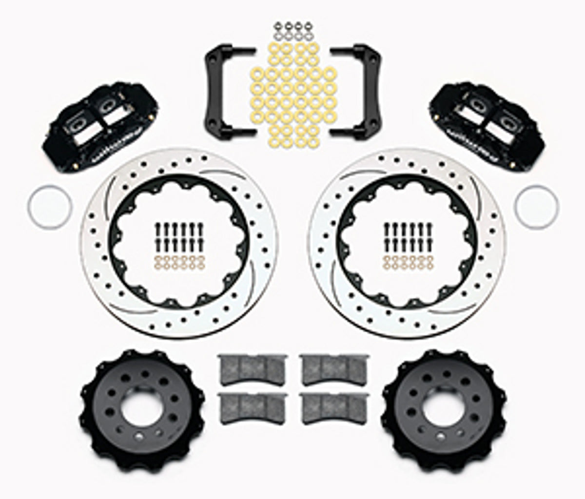 Wilwood Forged Narrow Superlite 4R Big Brake Rear Brake Kit For OE Parking Brake 14" Drilled & Slotted (10-17 Camaro) 140-13648-D