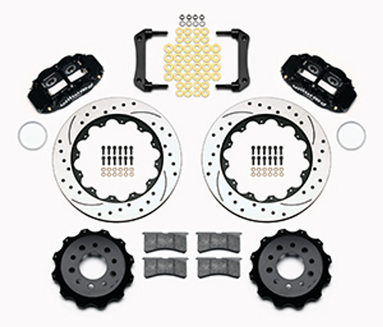 Wilwood Forged Narrow Superlite 4R Big Brake Rear Brake Kit For OE Parking Brake 14" Drilled & Slotted (10-17 Camaro) 140-13648-D