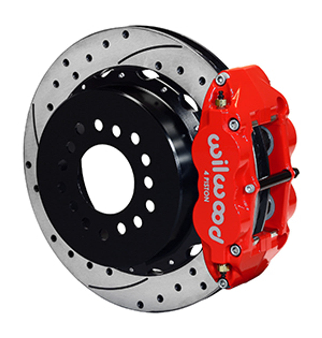 Wilwood Forged Narrow Superlite 4R Big Brake Rear Parking Brake Kit 12.88" Drilled & Slotted (05-14 Mustang) 140-9221-D