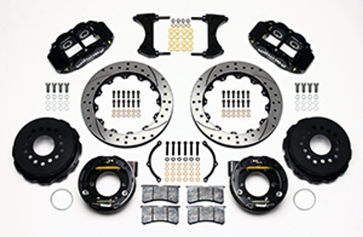 Wilwood Forged Narrow Superlite 4R Big Brake Rear Parking Brake Kit 12.88" Drilled & Slotted (05-14 Mustang) 140-9221-D