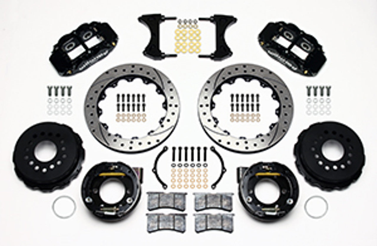 Wilwood Forged Narrow Superlite 4R Big Brake Rear Parking Brake Kit 12.88" Drilled & Slotted (05-14 Mustang) 140-9221-D