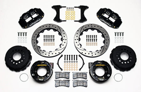 Wilwood Forged Narrow Superlite 4R Big Brake Rear Parking Brake Kit 12.88" Drilled & Slotted (05-14 Mustang) 140-9221-D