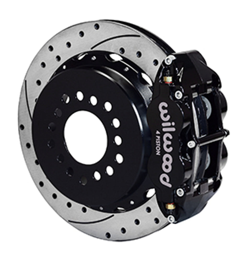 Wilwood Forged Narrow Superlite 4R Big Brake Rear Parking Brake Kit 12.88" Drilled & Slotted (73-94 Mustang) 140-9223-D