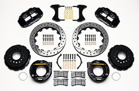 Wilwood Forged Narrow Superlite 4R Big Brake Rear Parking Brake Kit 12.88" Drilled & Slotted (73-94 Mustang) 140-9223-D